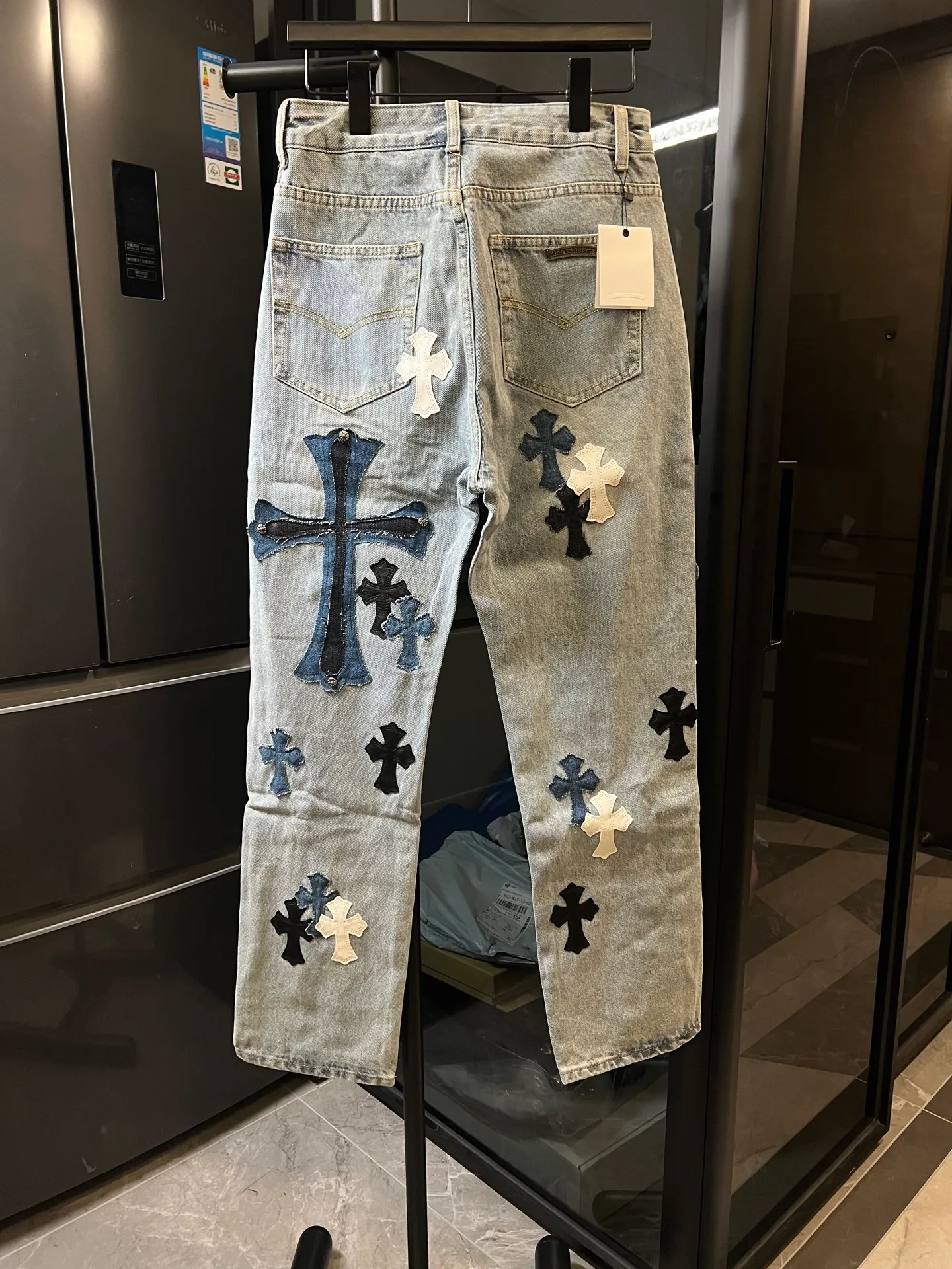 P270 [Special Version] Chrome Hearts/Chrome Heart 25Ss CH Large Cross Limited Blue Ox King Jeans (Blue) Size: 28 30 32 34 36 (corresponding to s-xxl) Detailed sizes can be found in Figure 9